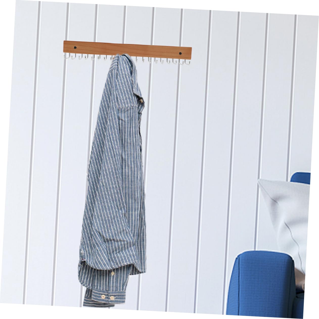 Perchero de Pared de Madera 2 Piezas para Corbatas y Cinturones
