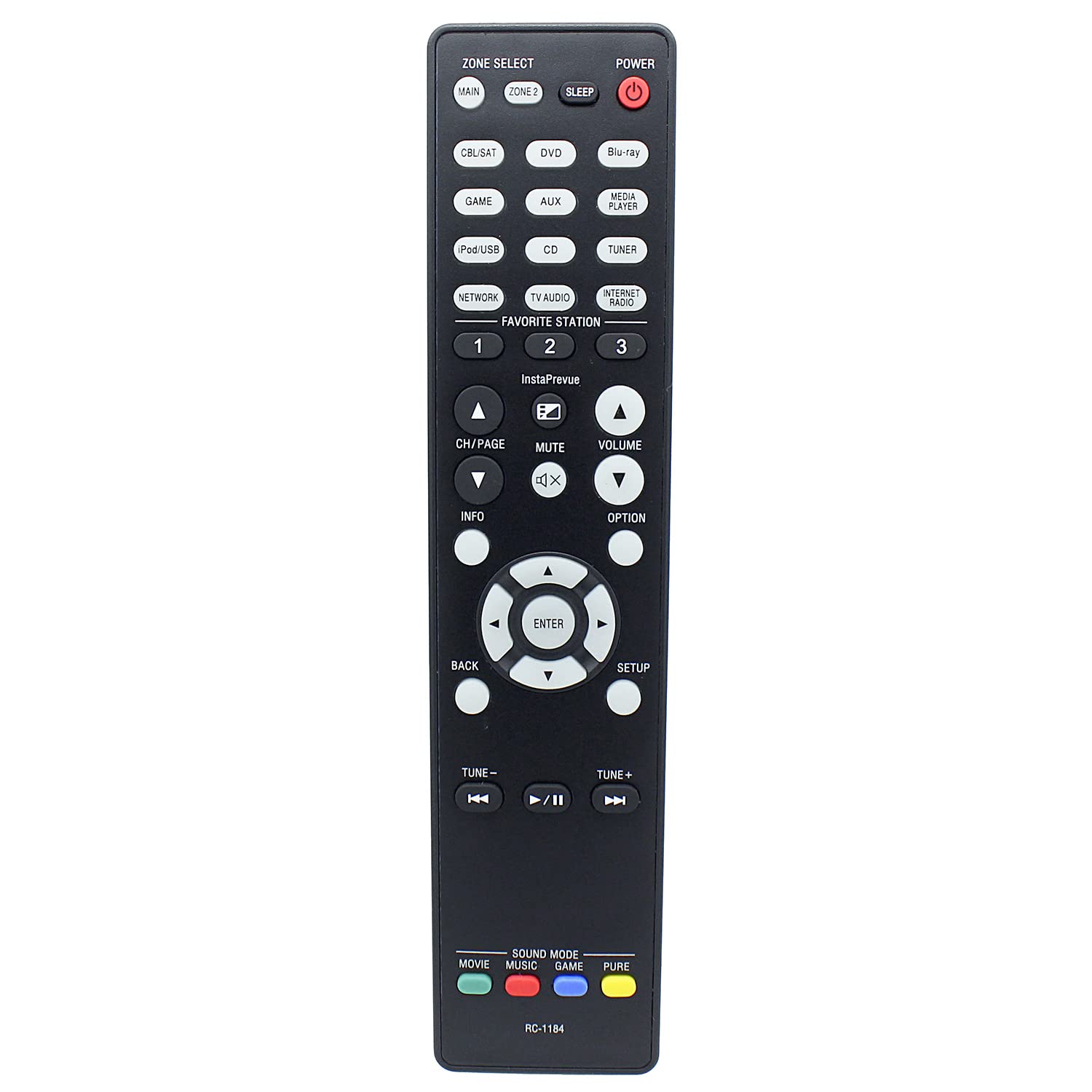 Telecomando Di Ricambio RC-1184 Per Denon AVR-X3000 - Sostituto Originale Con Garanzia 12 Mesi