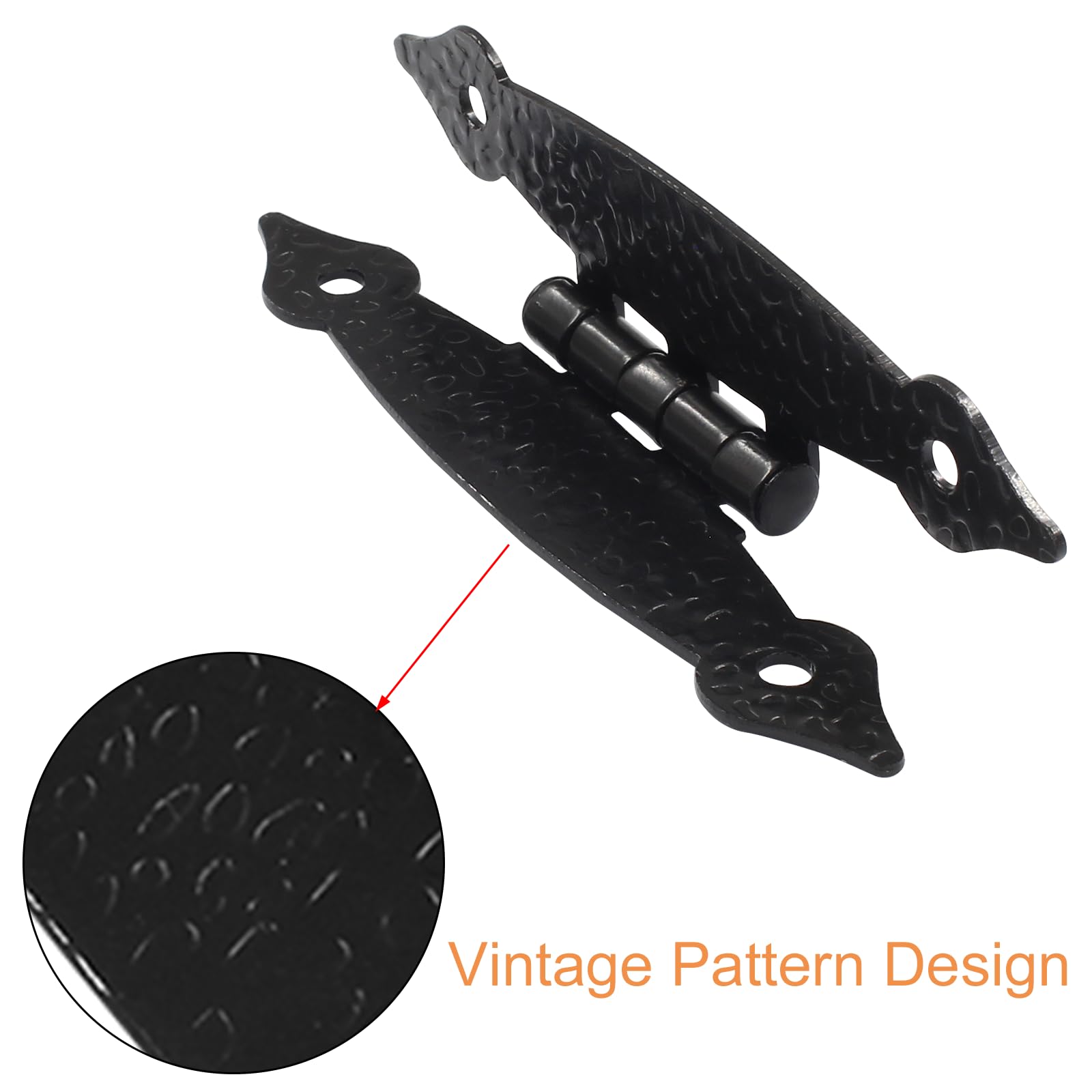 Black H-Shape Cabinet Hinges - 12 Pack -4