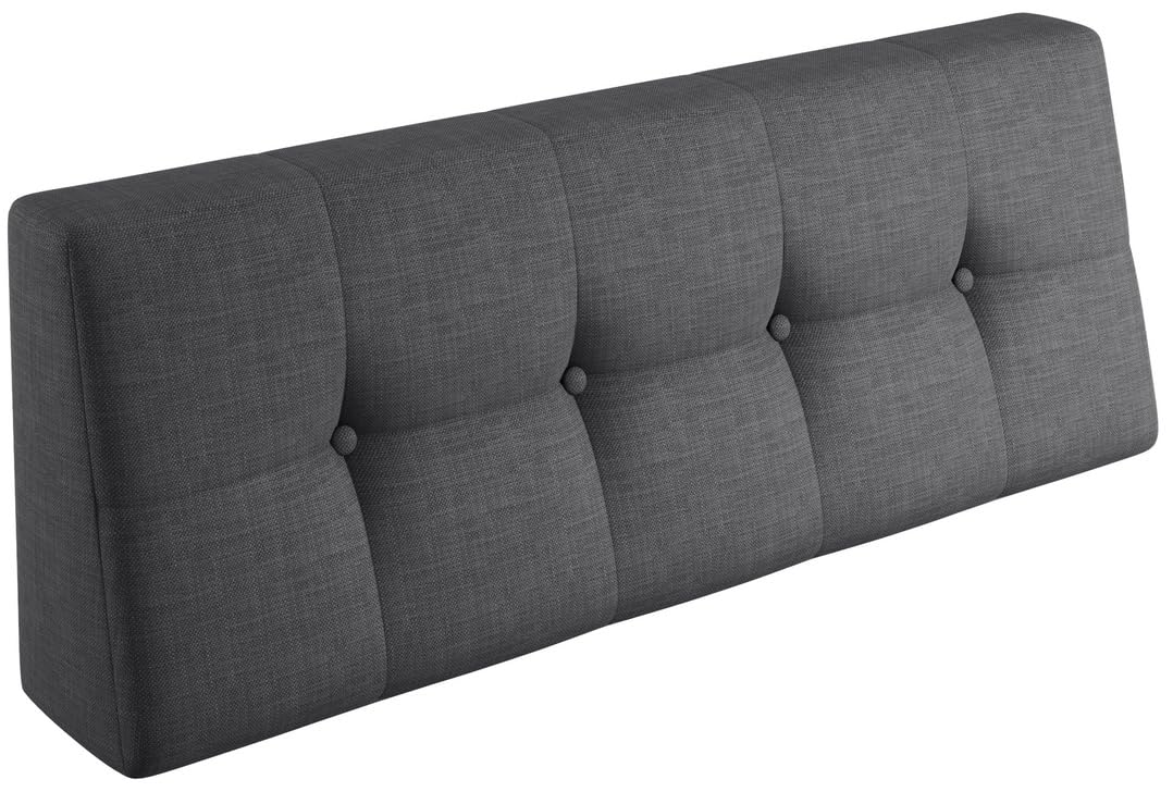 Sunnypillow Cuscino-schienale 120 x 40 x 20 cm - Cuscini per divano in pallet per casa e giardino - Cuscino trapuntato per pallet - Spalliera per Bancali, Interno - Esterno, schiuma fredda - antracite