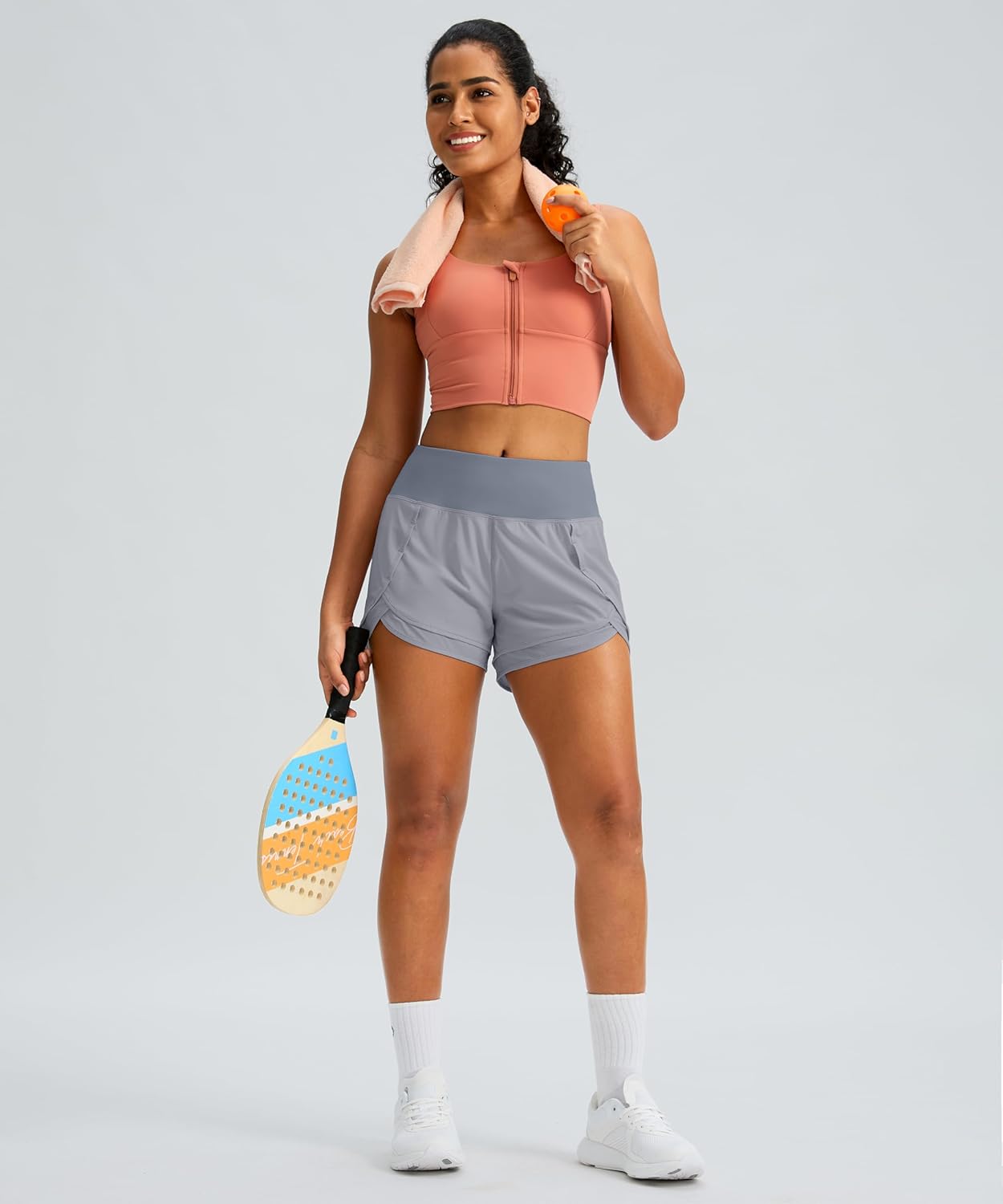 Soothfeel Women's Running Shorts High Waisted Quick-Dry 3 Inch Gym Workout Athletic Shorts for Women with Zipper Pocket - Image 5