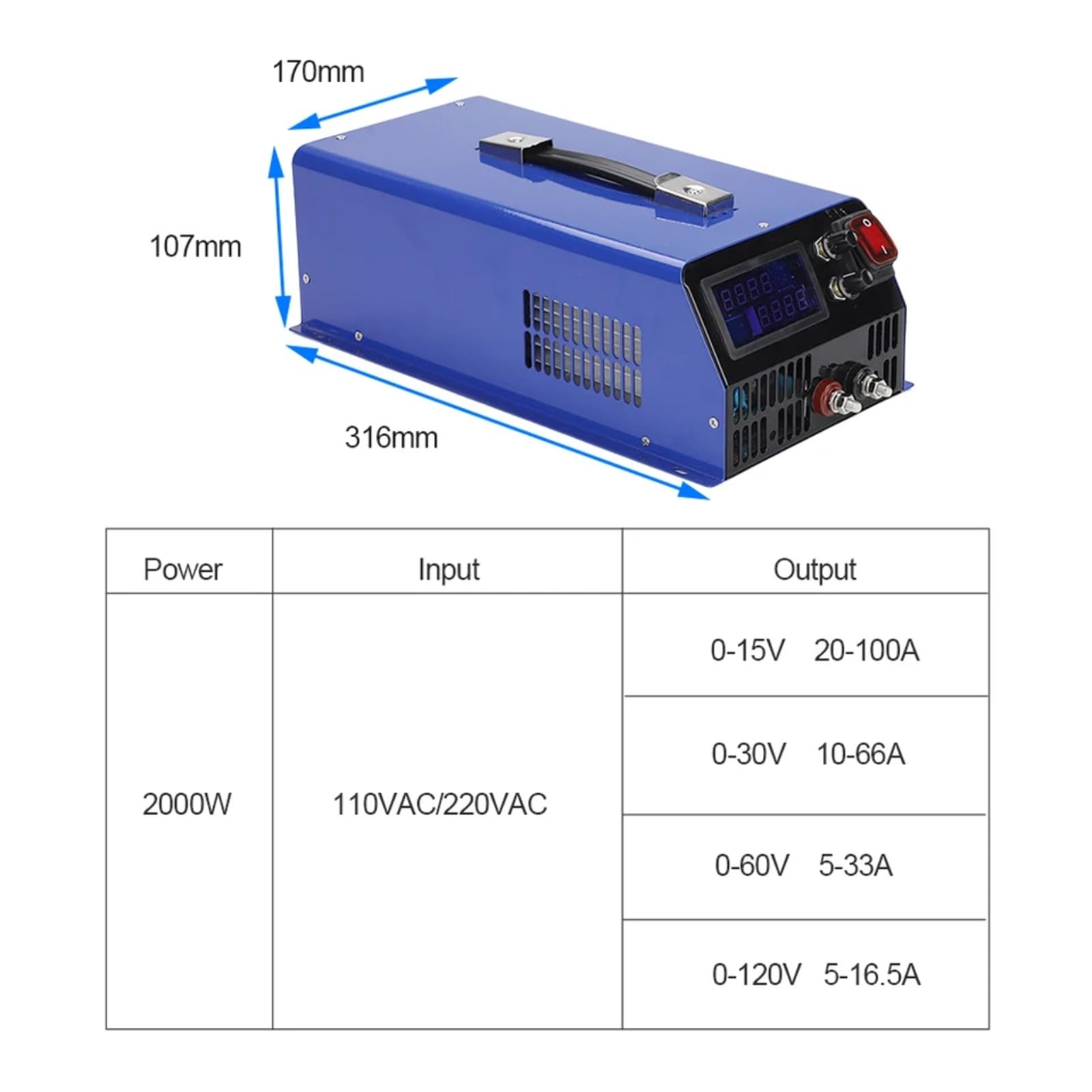 imentazione elettrica può essere regolata con il numero di visualizzazioni(0-120V 2000W 220V)