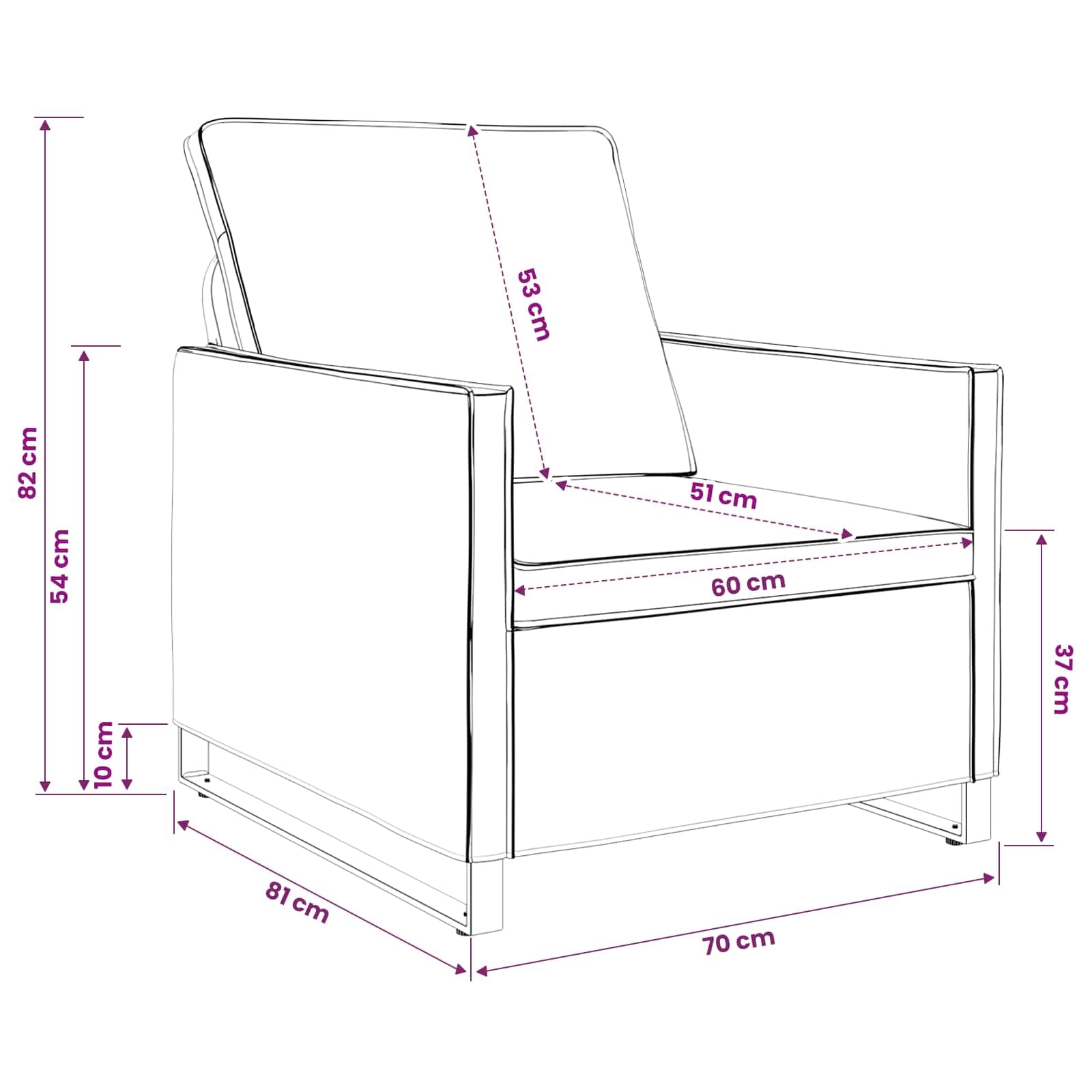 Sofá individual gris oscuro ante sintético 70 x 81 x 82 cm Sillón