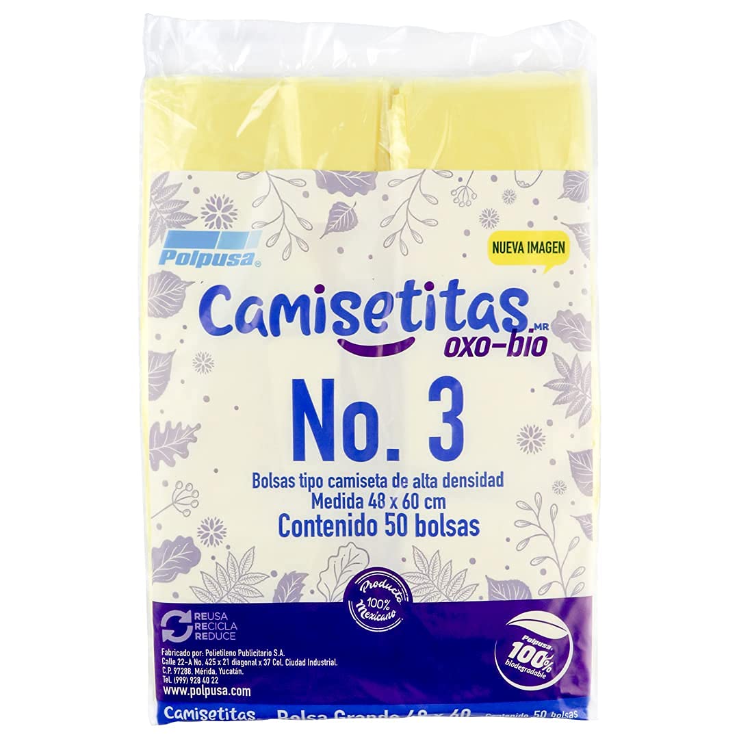 Polpusa biodegradable T-shirt bag (1000 count) plastic bulk shopping bags. restaurant bag T-shirt (11.8 + 7.1 x 23.6 inches)