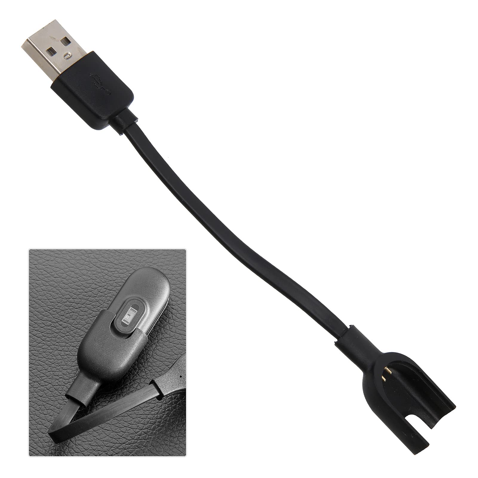 Adapter Kabla ładującego opaskę sportową Ładowarka Sieciowa do Przenośnego Materiału TPE Wysokiej Jakości Mi Band 3,zegarek na świeżym powietrzu