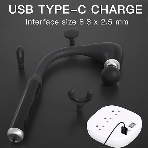 Miniatura 3 de Pistola de masaje, masaje muscular de espalda, pistola de masaje de tejido profundo, masajeador de cuello curvado de mano con 4 cabezales de