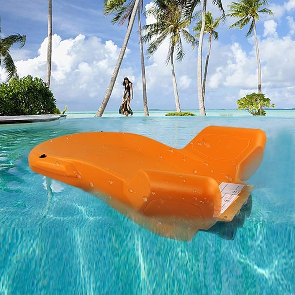 MOLVUS Patinete de mar de 120 W, para piscina, playa, agua, entretenimiento, motor eléctrico de mar, hélice para niños y adultos (amarillo)