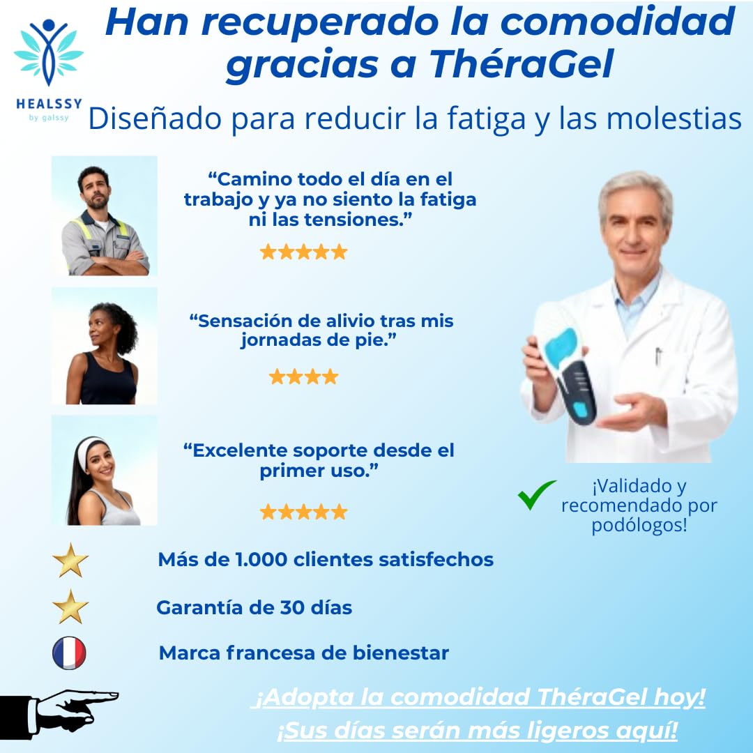 Plantillas Ortopédicas Premium – Corrección de la Postura, Amortiguación, Soporte Médico para Pies Planos y Arcos Altos, Fascitis Plantar, Espolón Calcáneo, Alivio de Dolor en Talones y Articulaciones