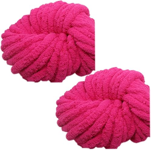 Miniatura 1 de 2 madejas de hilo de felpilla grueso para manta, súper suave, grueso, esponjoso, jumbo, grueso, estilo chenilla, hilo de poliéster de punto para