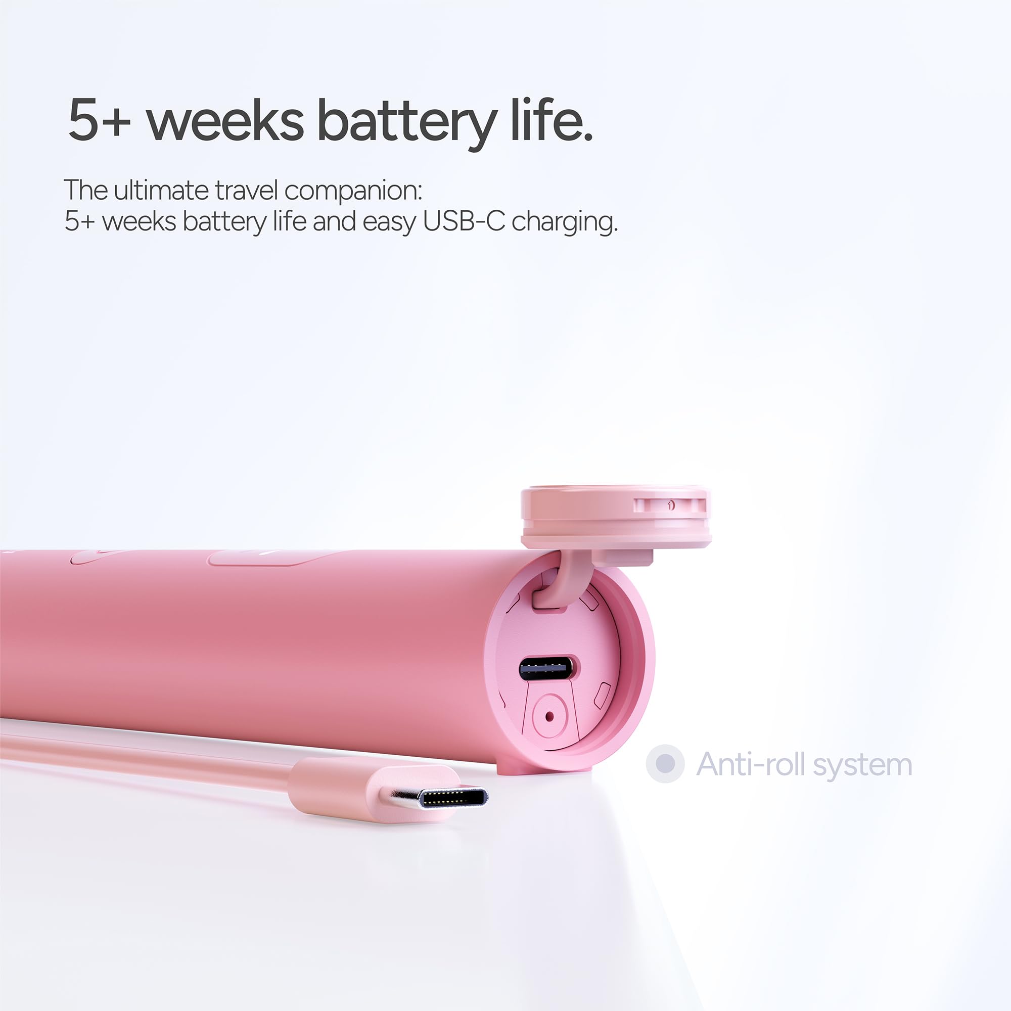 ORDO Sonic Lite Elektrische Zahnbürste, Erwachsene, Aufladbar, USB-C, Blütenrosa