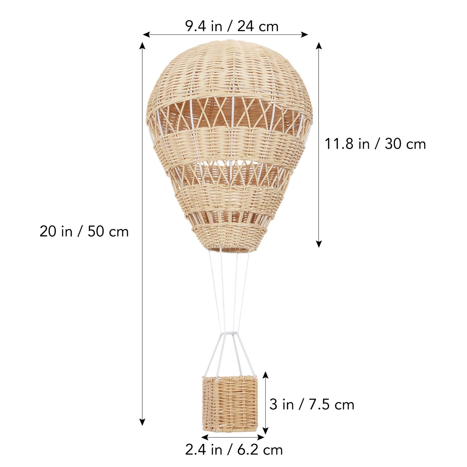 Tejido en Ratán Adorno Colgante Elegante, Aerostático Decorativo
