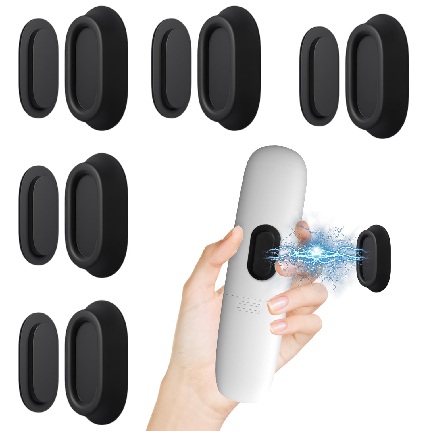 Support Magnétique Télécommande Silicone 6 Pack - Compatible Dos Courbé, Adhérence Forte, Ultra-Fin Noir