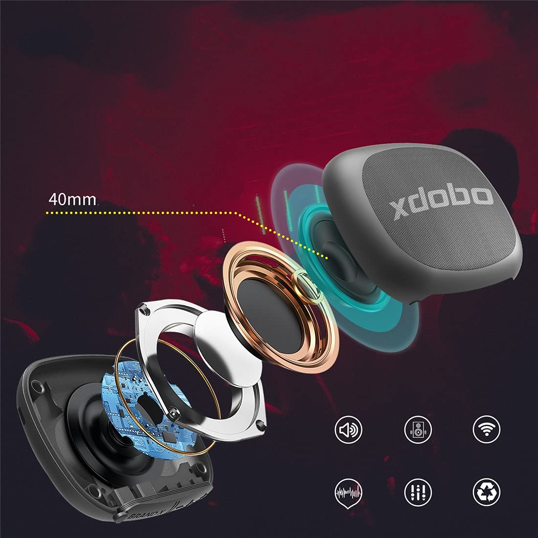 Altoparlante Bluetooth, Altoparlanti Wireless Portatili, Altoparlante Wireless Impermeabile IPX6, Stereo Rumoroso, Bassi in Piena Espansione, con Caricamento del Telefono Cellulare,Bianca