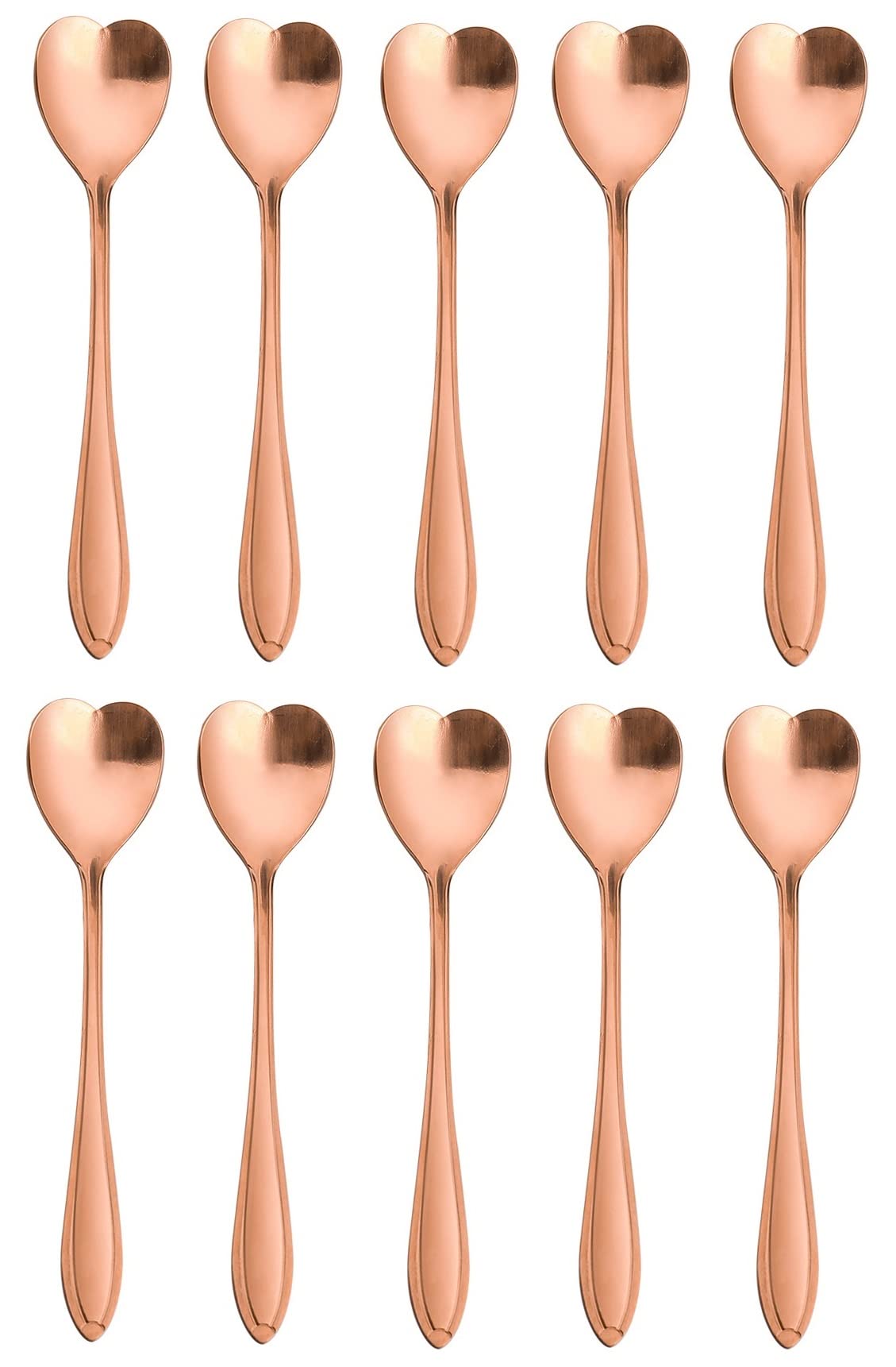 Lot De 2 Petites Cuillères à Dessert En Forme De Cœur – Acier Inoxydable Doré, Poignée Ergonomique, Idéales Pour Glace, Café, Cocktails Et Sucres
