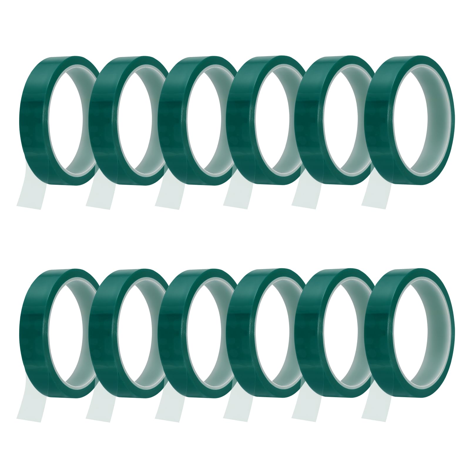 sourcing map 12 Rolls Heat Tape, 20mm x 33m(108FT) No Residue High-Temperature Resistant Tape Heat Transfer Tape for Sublimation Electronics 3D Printing Soldering, Green — image 1