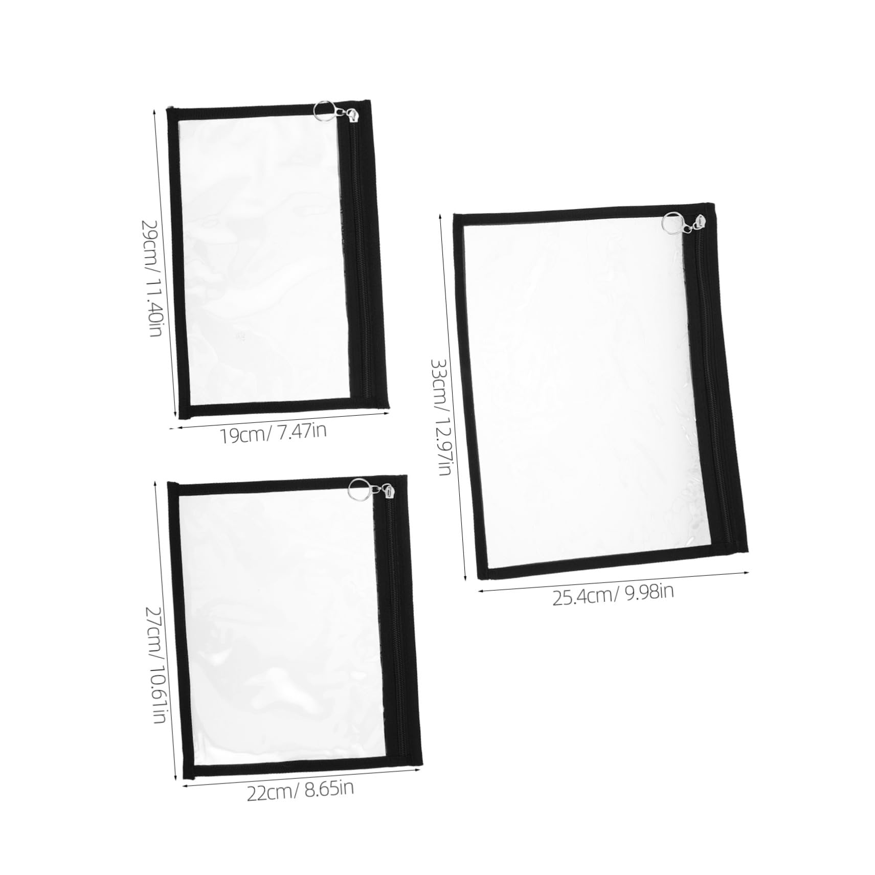 iplusmile 12pezzi Sacchetti Trasparenti Cerniera in Pvc Borse Organizer Per Documenti e Cosmetici Impermeabili e Pratici Per Uso Quotidiano e Viaggio
