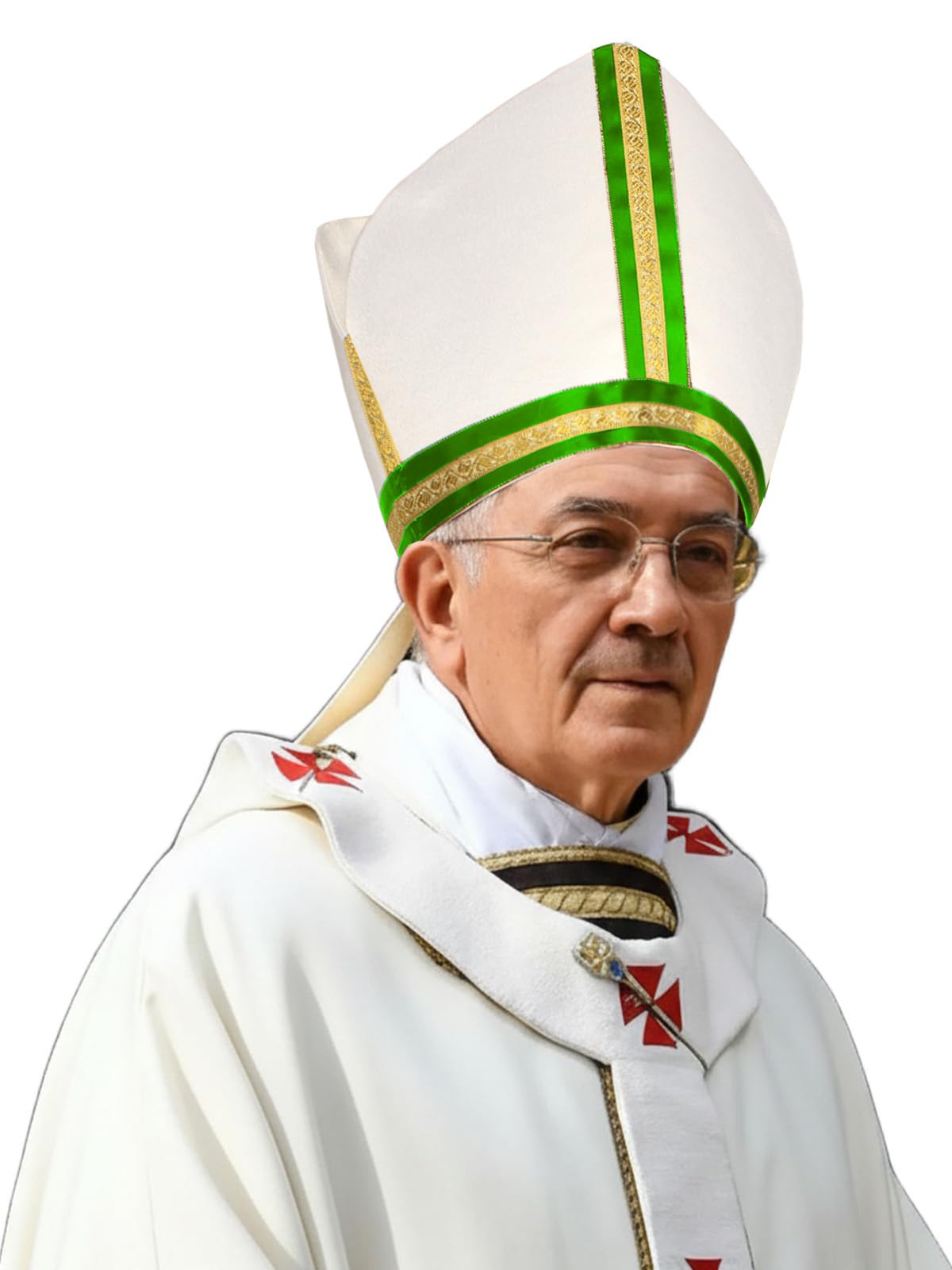 Unykaflor Pope Hat, Bishop Hat Pope Mitre Clergy Costume Headgear for Halloween Cosplay Costume Party
