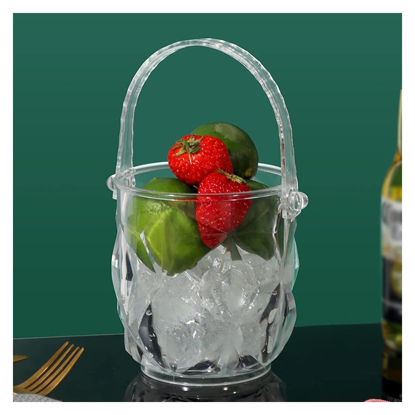 Seaux à glace, seaux à glace for fêtes, seau à glaçons, seaux à glace, seau à glace en acrylique, petit seau à glace portable, idéal for la maison, le bar, la bière, le champagne, la bouteille de vin,