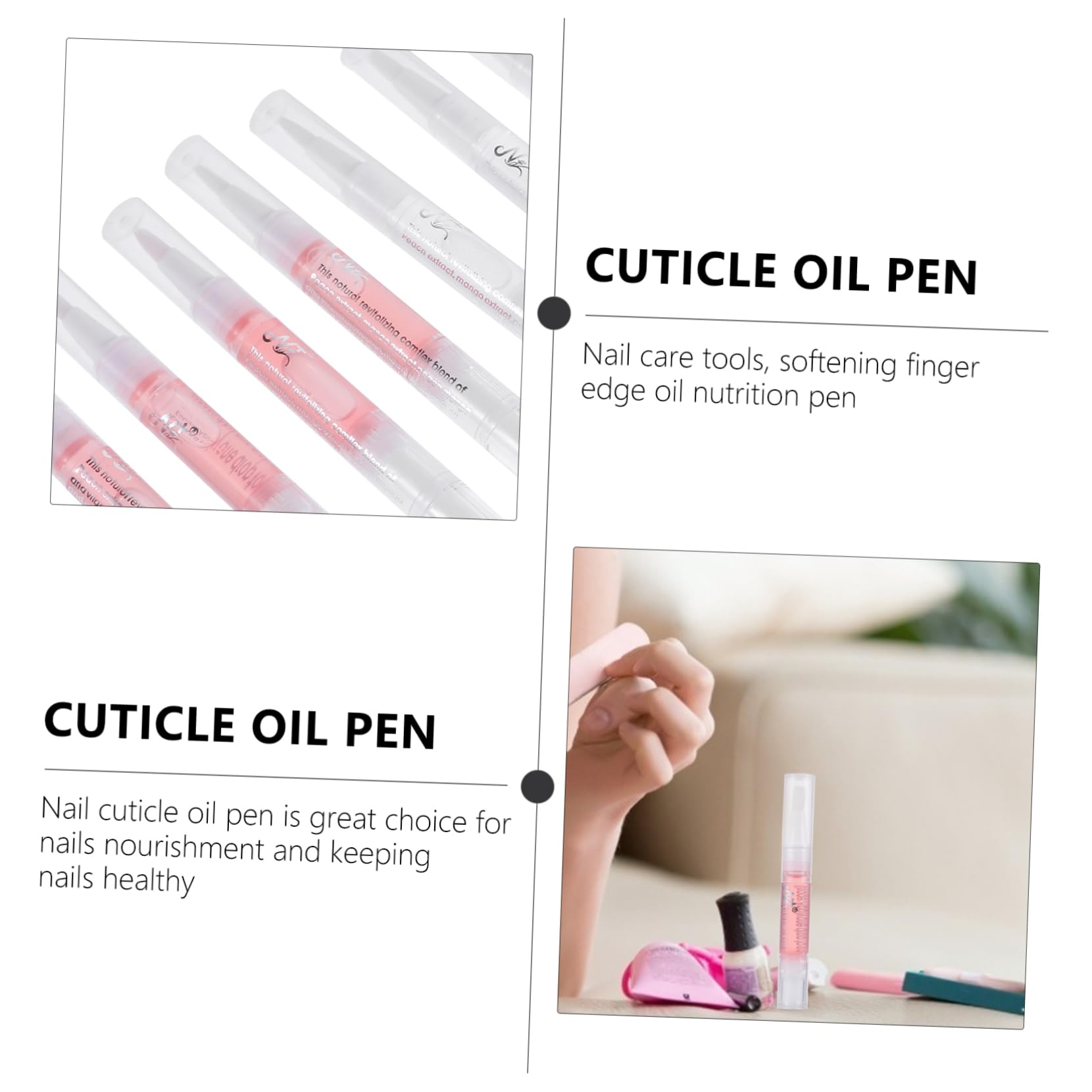 2 Series Aceite Cutículas Nutritivo Bolígrafo Y Manicura Revitalizador De Cutículas Hidratación Y Cuidado 8 Piezas X 2