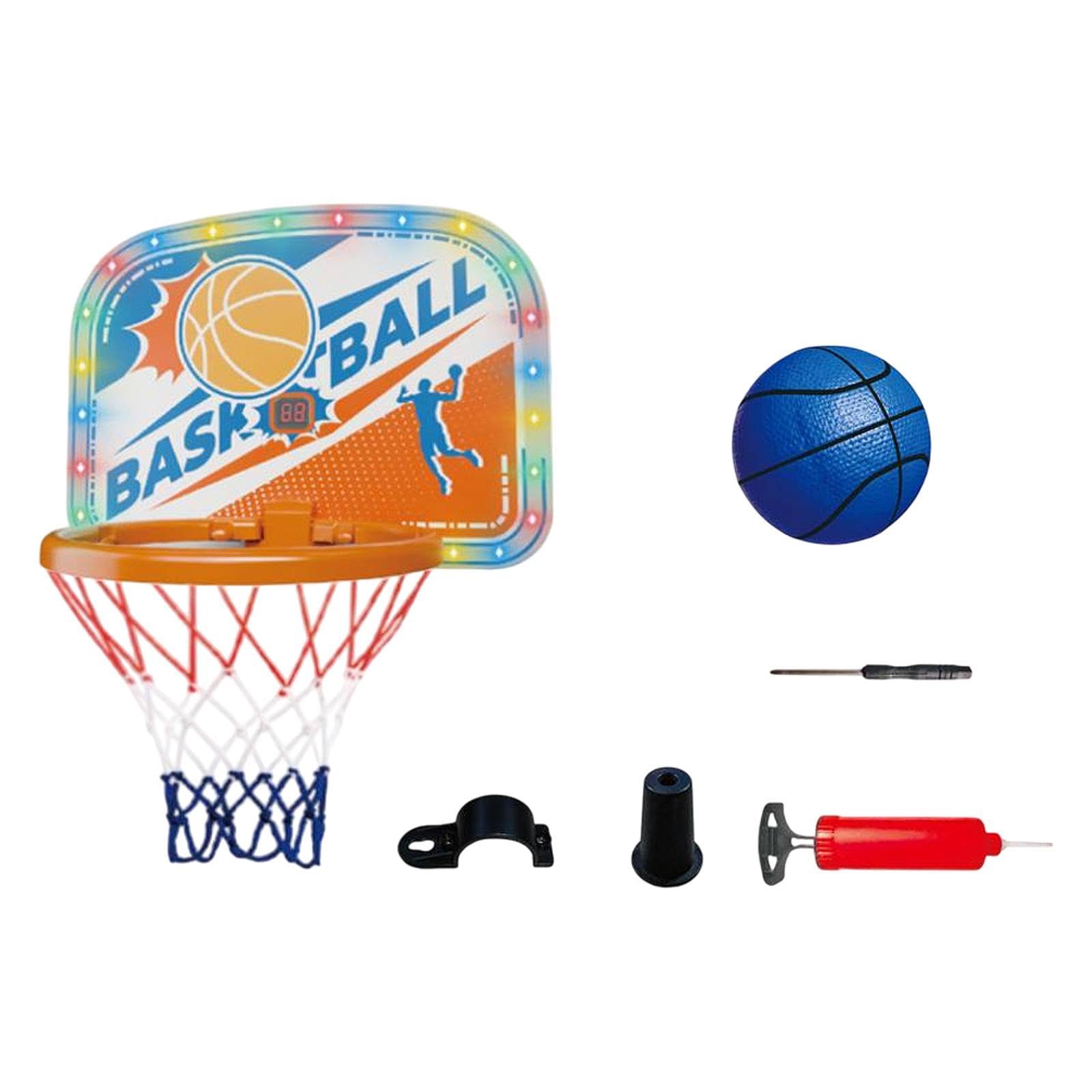 LOOM TREE Basketball Hoop Set Door Mount Home Indoor Portable Basketball Hoop Toys Kit Blue White | Team Sports | Basketball | Backboard Systems-image-44