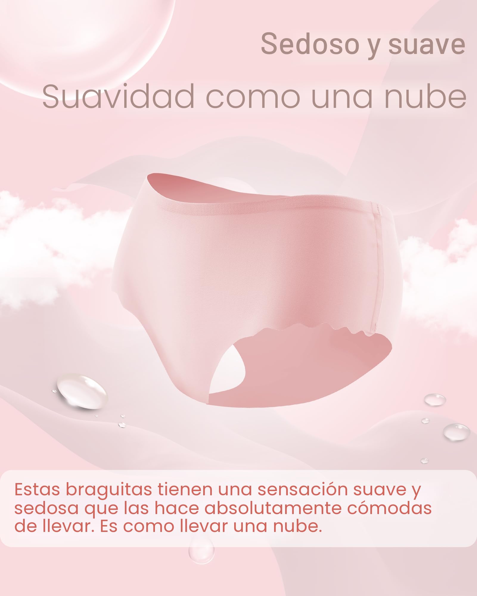 Sth Big Bragas sin Costuras Mujer Cintura Alta Ropa Interior Invisibles Pack de 6