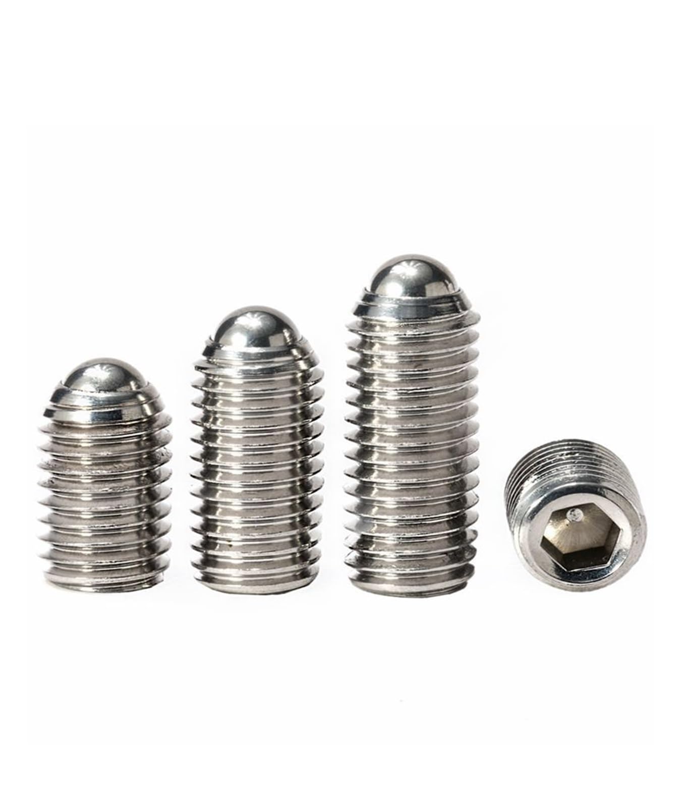 304 Stainless Steel Hex Ball Plunger Set Screw | Silver M2.5-M16 for Positioning: Stainless Steel Hex Socket Ball Plunger Set Screws(55MM-M6)