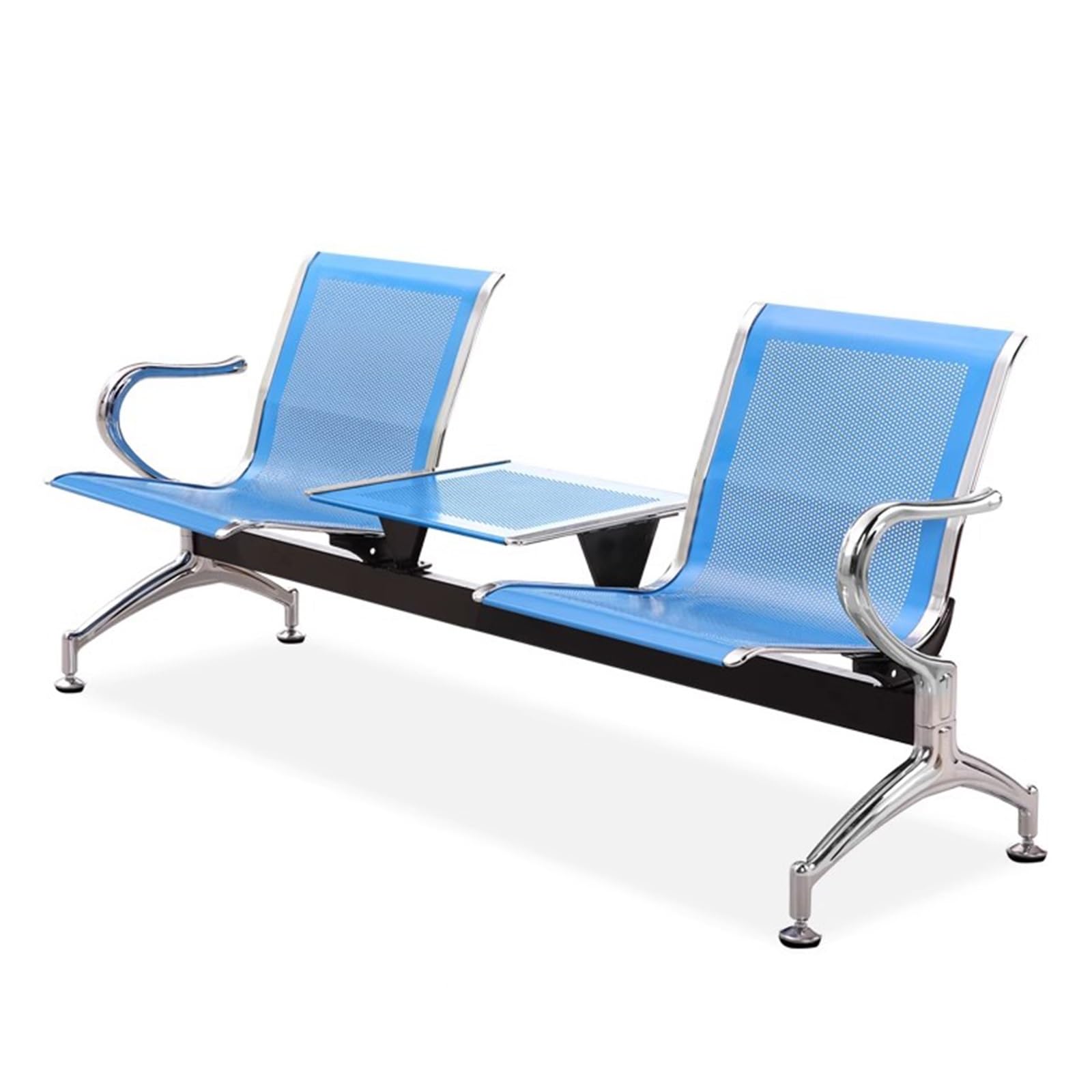 SaryEdge Reception Chairs with Coffee Table Set - 2-Seater Metal Seating for Office, Bank, Airport & Market - Stylish Business Lounge Furniture,