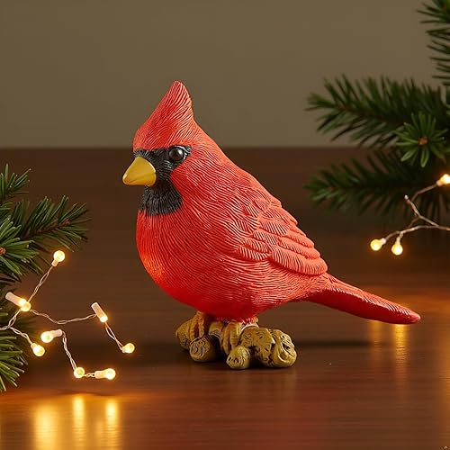 Miniatura 3 de Figura de resina de 325 pulgadas color rojo sentado en la rama decoración de regalos coleccionables