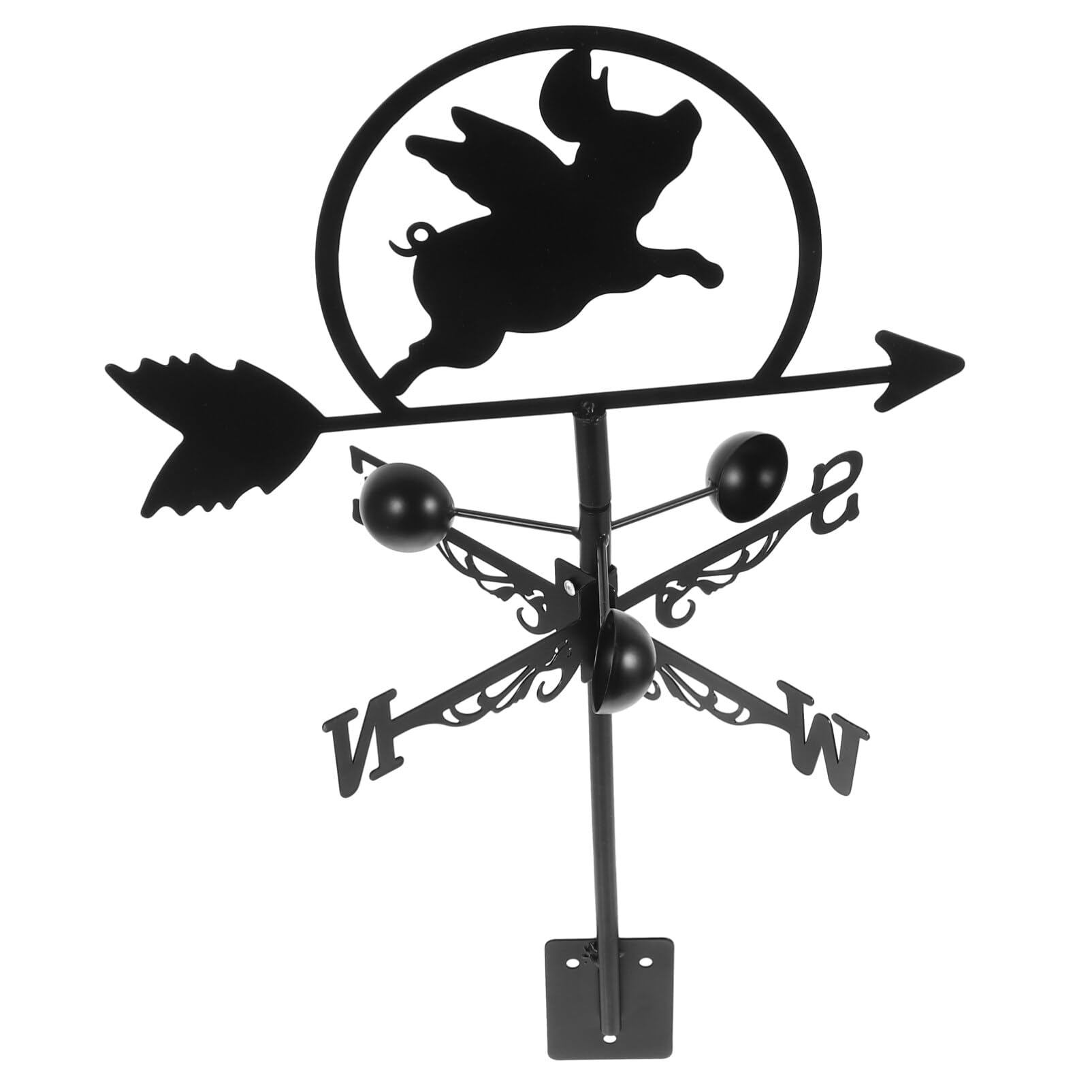 TAXXII Decorative Iron Weathervane for Garden Backyard Courtyard Weather Vane Pig Design Lawn Ornaments Scene Decor