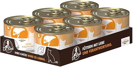 Dr. Link Spezial-Diät Katzenfutter speziell für die Leber, Proteinquelle Huhn & Pute, für Katzen & Kater - Stoffwechsel, Elektrolytausgleich, Unterstützung der Leberfunktion - 6x200g Dose