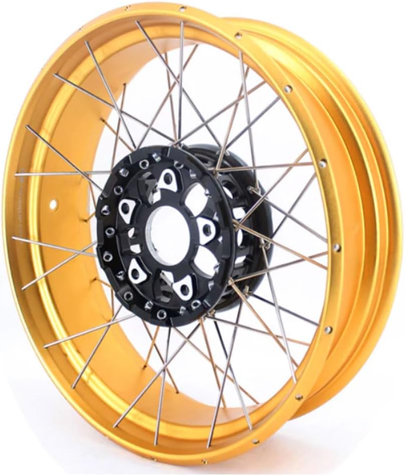 VMX-Racing 3.0 * 19" & 4.5 * 17" Tubeless Wheels For BMW R1200GS R1200GS Adventure 2013-2020 Black Hub & Gold Rim