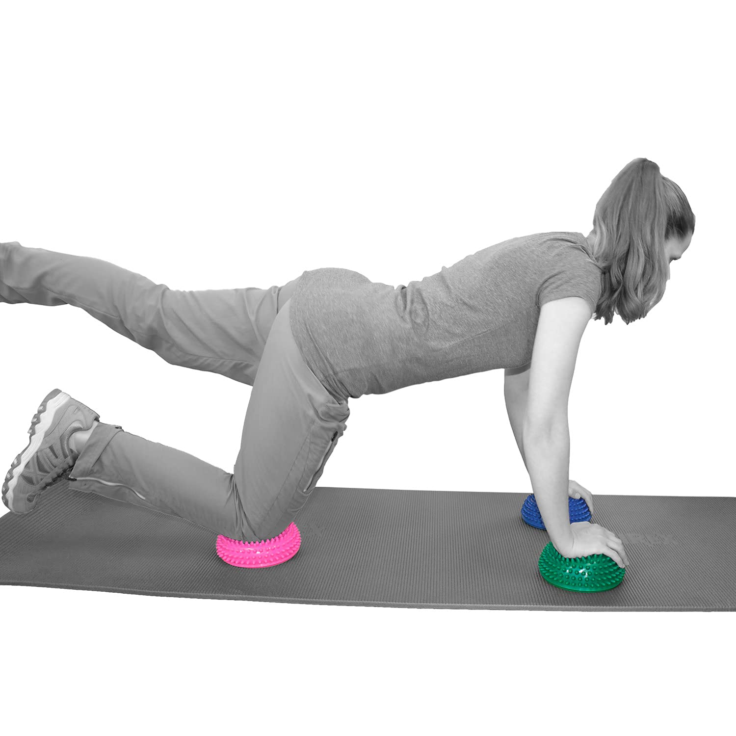AFH Webshop Therapie Balance Igel Gymnastik Igel Igelball | ca. Ø 16 cm | 8er Set + Pumpe
