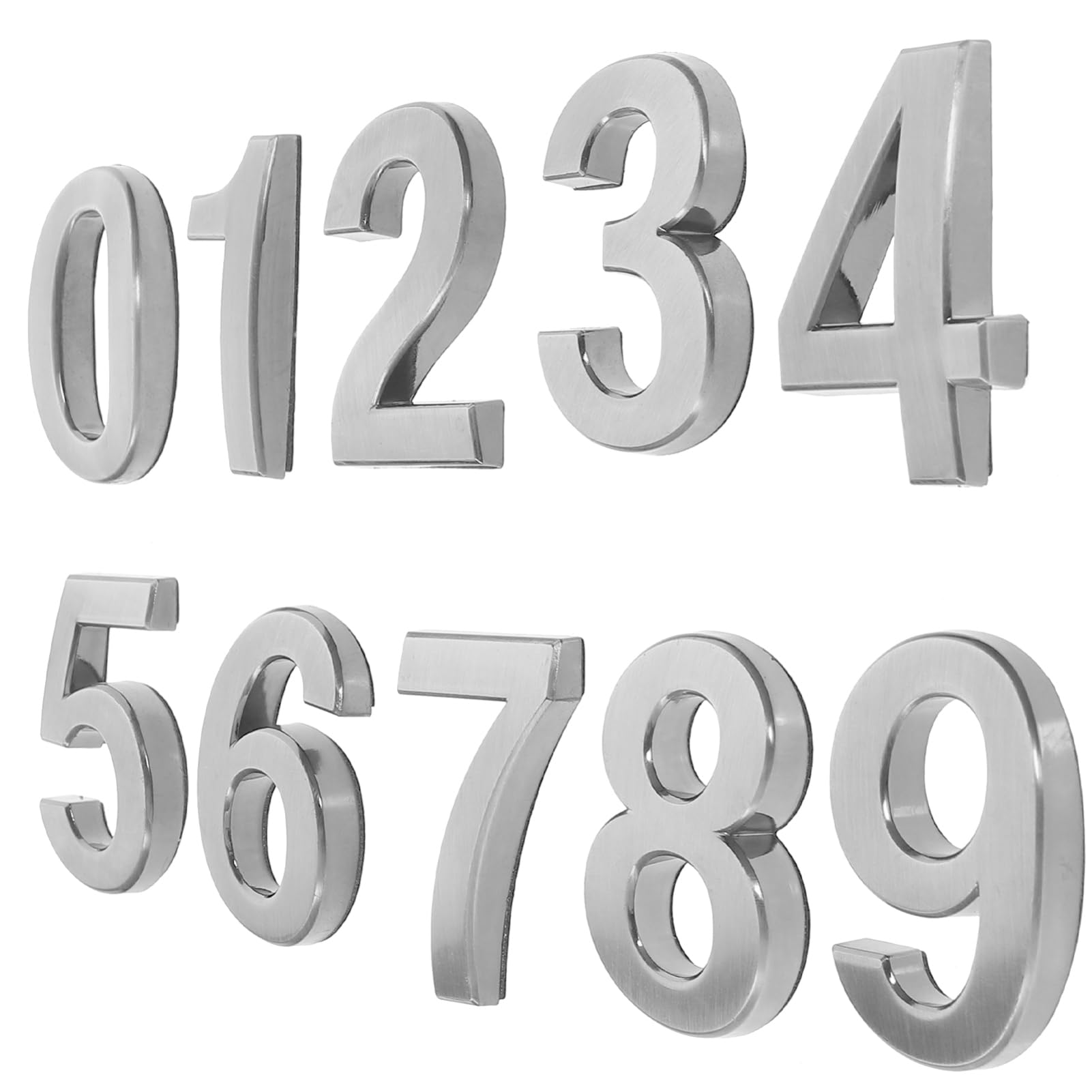 MAGICLULU 50stücke Edelstahl Türnummernschild Teiliges Selbstklebende Hausnummern Einfache Installation Ohne Schrauben Vintage Stil Für Wohnungen Büros Und Hotels