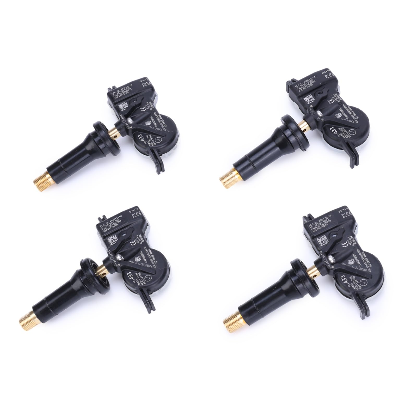 4 pezzi Sensore TPMS per pressione pneumatici per Fiat 500X 2015-2024, per Jeep Renegade 2014-2025, Compass 2017 Sensore di pressione pneumatici Sistema di controllo della pressione dei pneumatici
