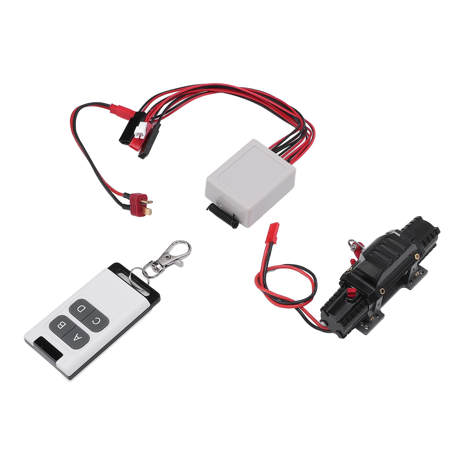 Wciągarka Samochodowa RC z Dwoma Silnikami, Konstrukcja ze Stopu Aluminium i Pilotem do Ciężarówek Gąsienicowych w Skali 1/8 1/10, Napięcie Robocze 5 V–11 V, Siła Uciągu 8–15 Kg