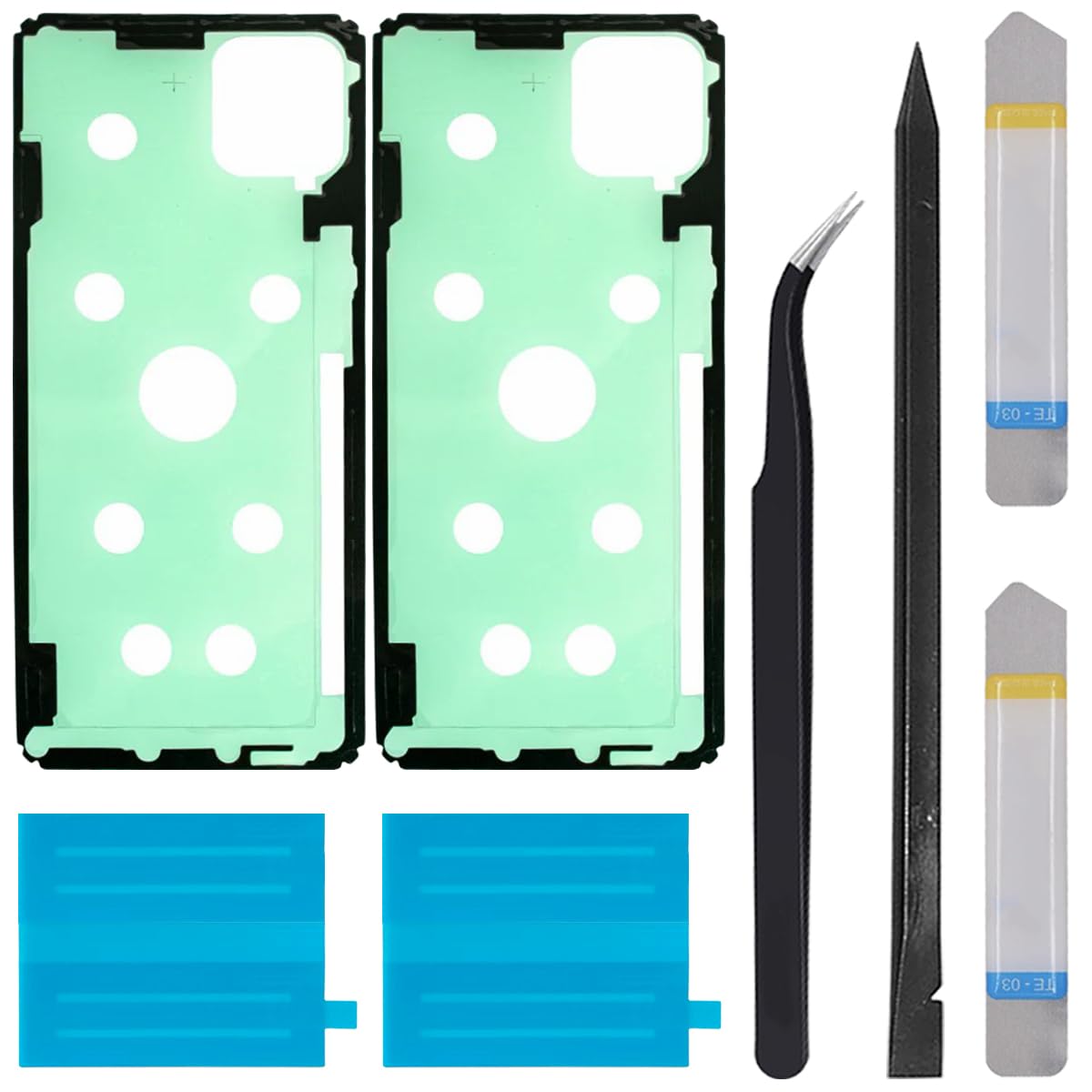 ZHUROUPU バックパネル用両面テープ for Samsung A22 5G A226B （2021年モデル） 背面プレート用粘着シール 接着剤 バッテリー用シールとカメラ用シール付き（2枚セット）