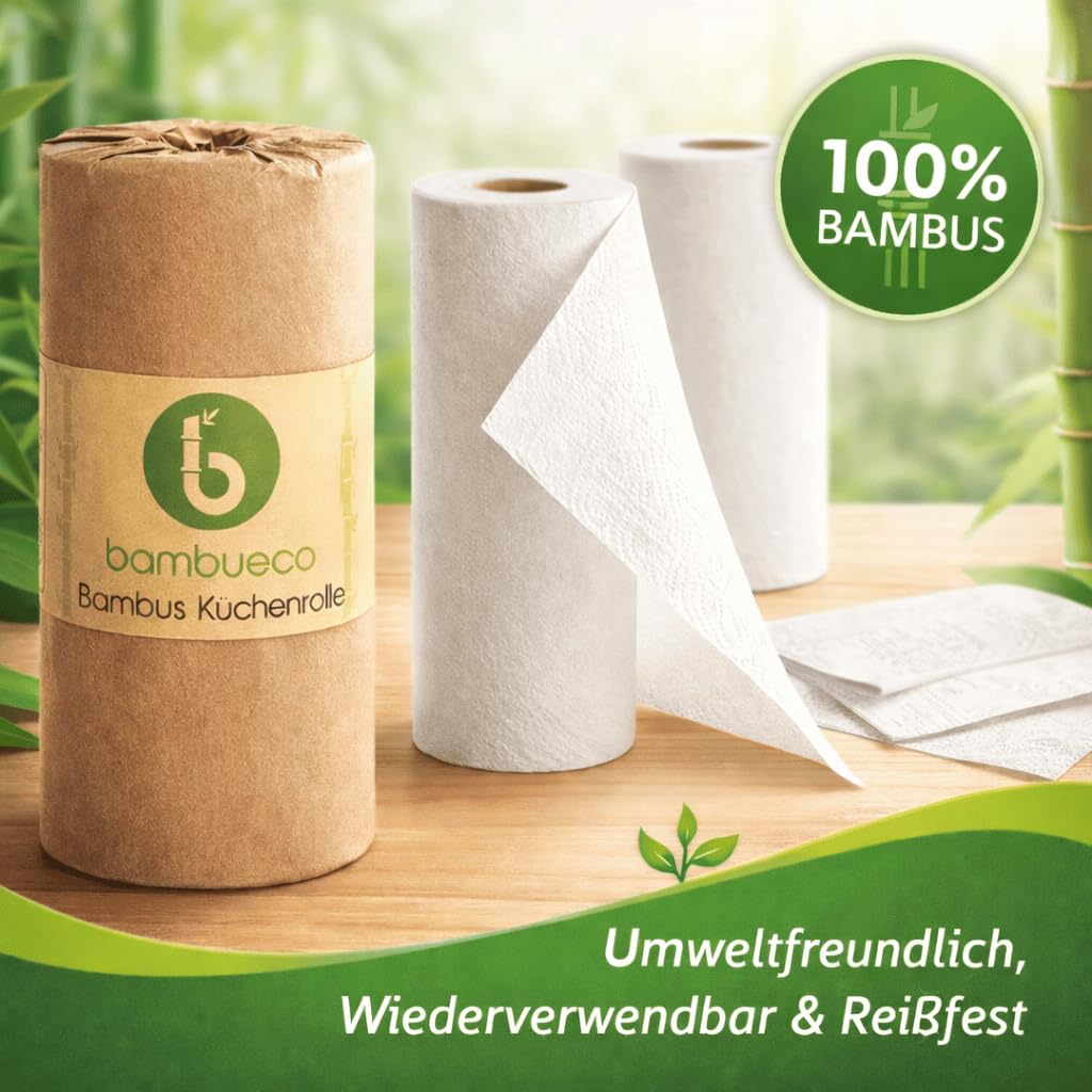 Bambus Allzwecktcher - Kchenrolle - waschbare Haushaltstcher - extrem  Saugstark und Reifester als normale Kchentcher - ersetzt bis zu 60  Haushaltsrollen - 4 Rollen : Amazon.de: Drogerie & Krperpflege
