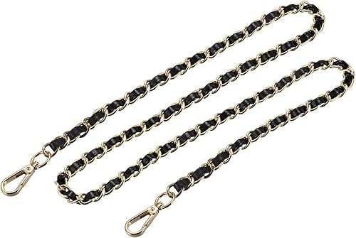 uxcell Correa de cadena para bolso, correa de cuero de hierro de 32 pulgadas, correa de cadena plana para bolso, correas para bolso, correa de