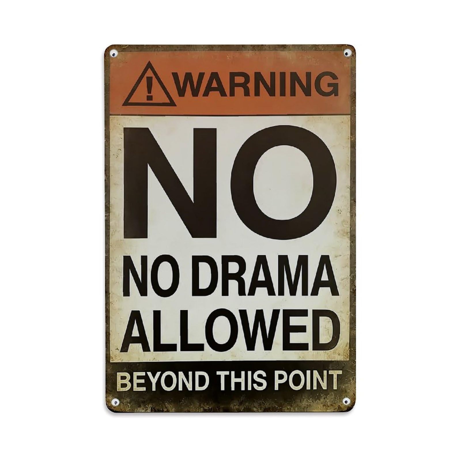 Nestemfo Vintage Warning No Drama Allowed Sign Tin Sign Metal Sign, Living Room,Bar, Home, Bedroom Wall Decor,Retro Metal Poster 8X12 Inches