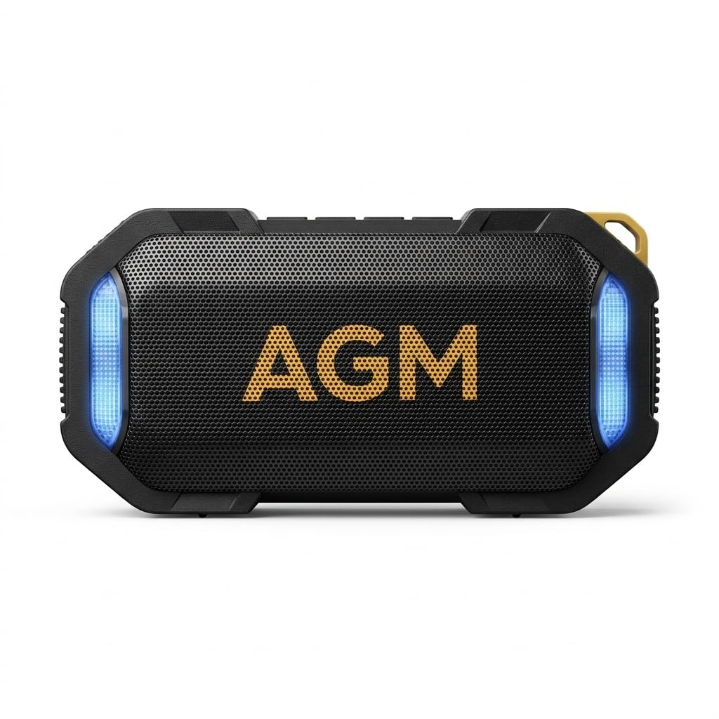 AGM MagROCK Altavoz Bluetooth Hombres Mujeres Niños: IPX7 Impermeable, Magnético y Portátil, Graves Potentes, Emparejamiento TWS, LED de Colores, Regalo para Amigo Invisible