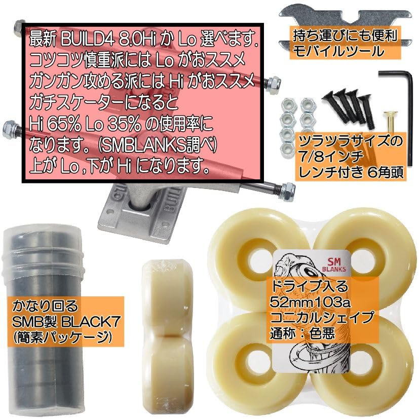 Amazon | SMBLANKS製 軽量BUILDトラック 足回りセット (8.0インチ
