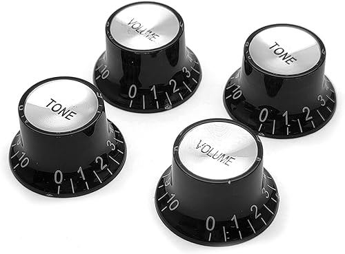 Miniatura 1 de Sombrero de plástico estilo 2 volumen y 2 tonos de control de velocidad juego para Gibson Les Paul guitarra eléctrica reemplazo negro