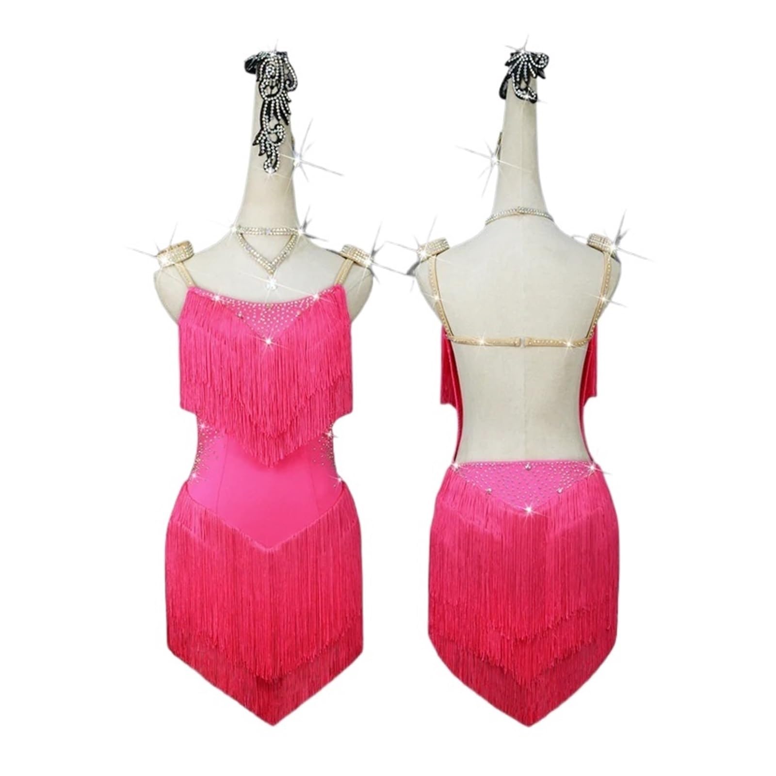 Robe de danse latine à franges haut de gamme pour vêtement de compétition de salon