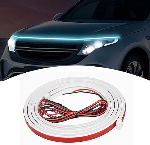 Miniatura 8 de Miytsya Paquete de 1 luces LED para automóvil tira de luz flexible impermeable para capó de automóvil tira LED para capó de automóvil tiras de luz