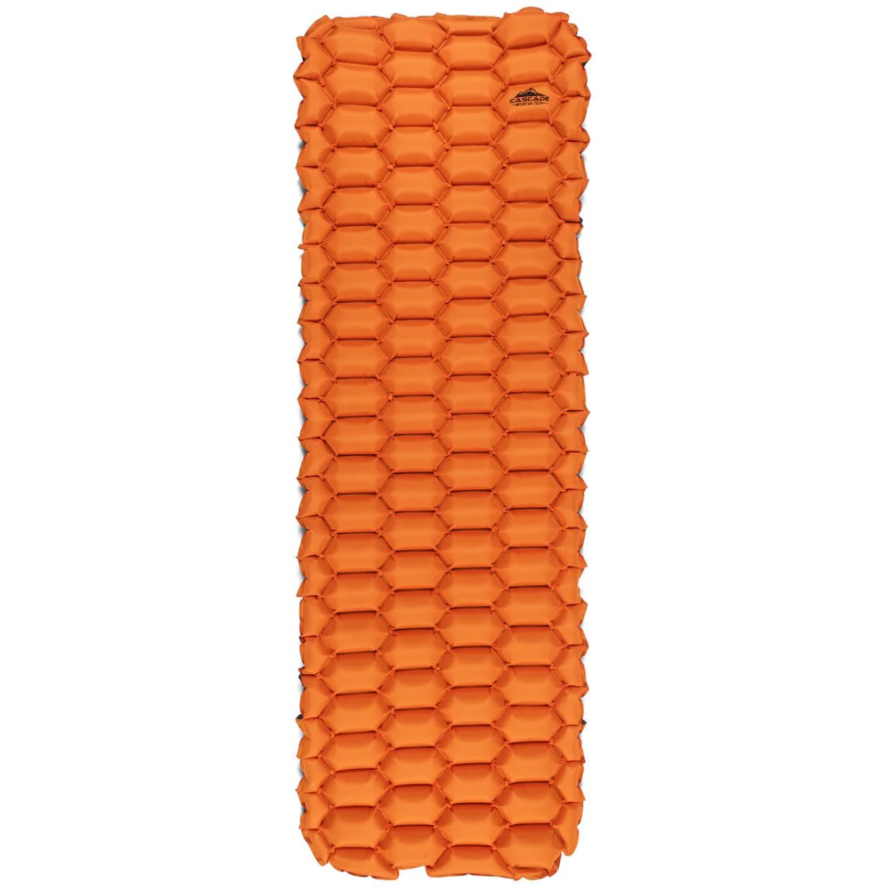 Mountain Tech Camping Sleeping Pad with Inflatable Pillow, Honeycomb Design, Orange