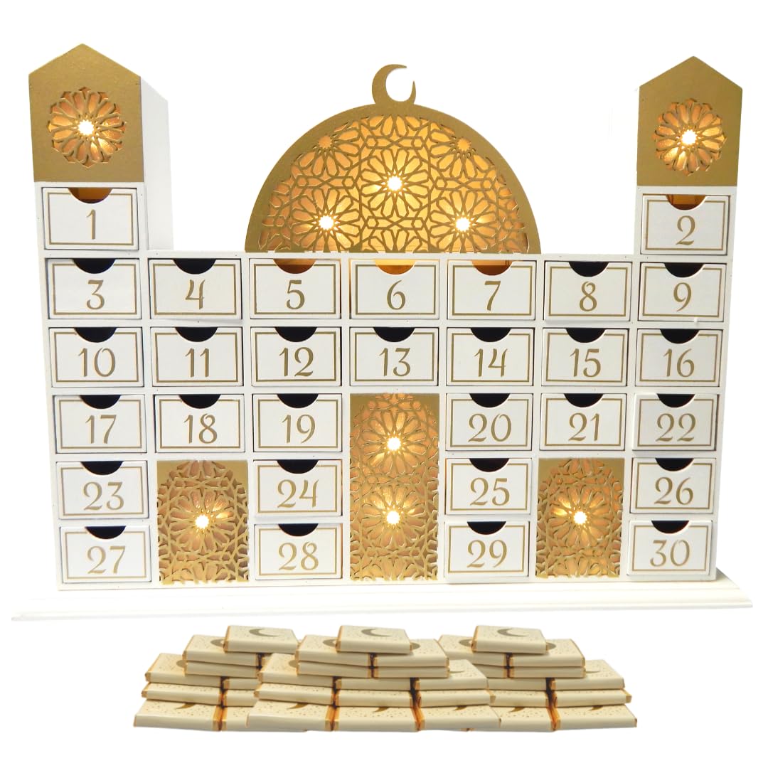 Calendario de mezquita de Ramadán y chocolates crema (30 unidades)
