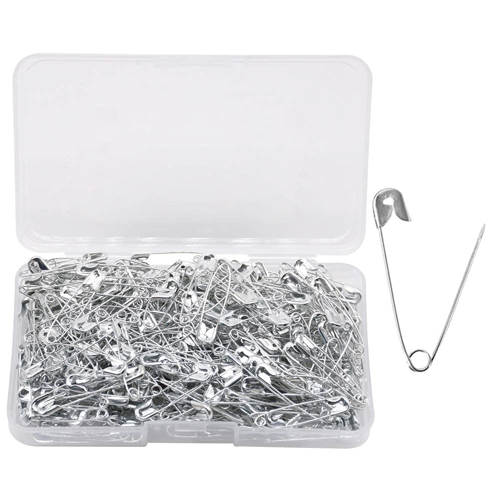 YOFASEN 400 Pieces Safety Pins - Large and Small Safety Pins Nickel Plated Pin - for Clothing Art Craft Sewing Jewelry Making Home Office Use, Silver, 27mm