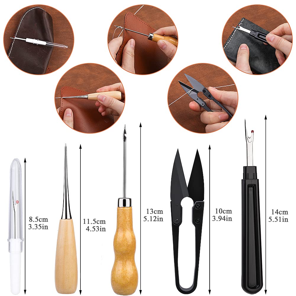 Strumenti Per Cucire Artigianali In Pelle Set Da Cucito Con Ago A Mano Kit Di Riparazione