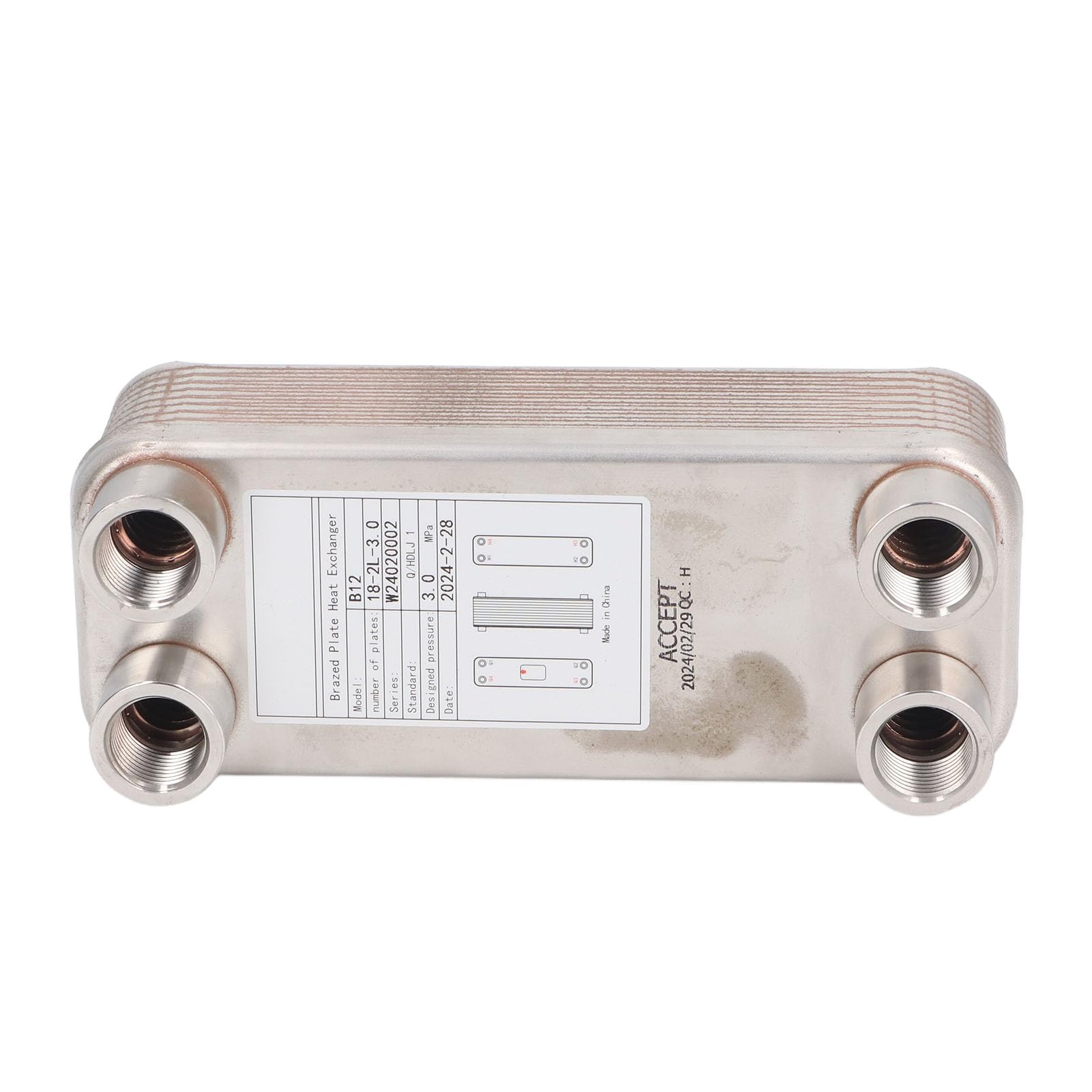 Pssopp Intercambiador de Calor de Placa Soldada de Acero Inoxidable 304, Enfriador Eficiente de Mosto de Cerveza para Equipos de Laboratorio y Elaboración de Cerveza Casera
