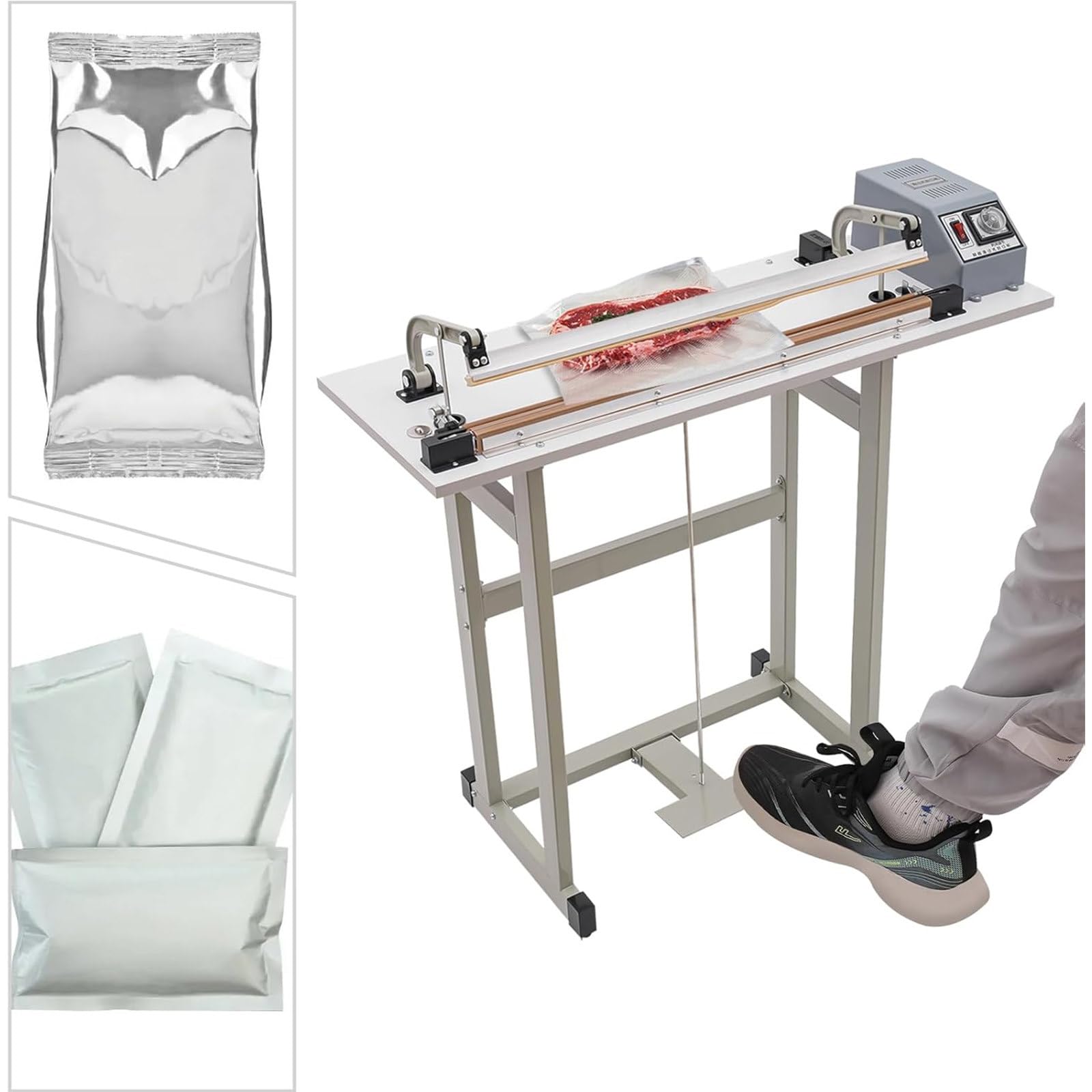 AYCDL Foot Pedal Heat Sealing Machine,Plastic Sealer Machine,with Cutter,for Industrial Commercial Home